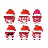 Santa Claus emoticons with ice cream raspberry cup cartoon character vector