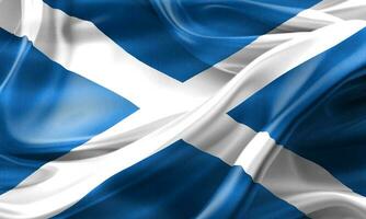 Scotland flag - realistic waving fabric flag photo