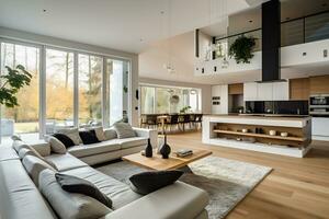 imagen de moderno estilizado casa interior ai generativo foto
