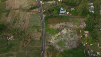 Aerial view of Mauritius with farmlands and coast video