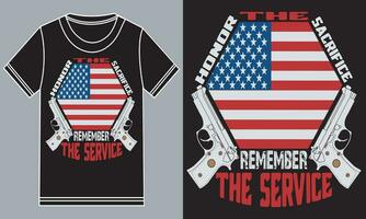 Honor the sacrifice, remember the service t-shirt design vector