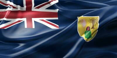 Ilustración 3d de una bandera de las islas caicos - bandera de tela ondeante realista foto