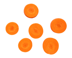 Beautiful orange  carrot slices isolated with clipping path in png file format