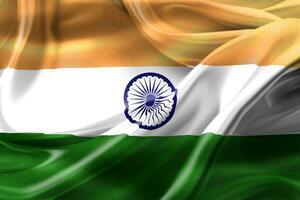 3D-Illustration of a India flag - realistic waving fabric flag photo