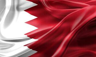 Bahrain flag - realistic waving fabric flag photo