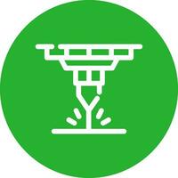 Water Cutting Machine Creative Icon Design vector