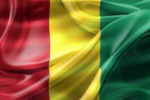 Guinea flag - realistic waving fabric flag photo