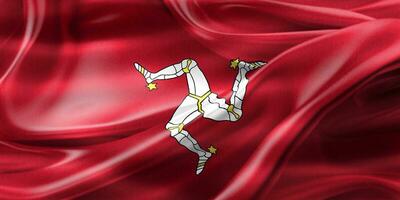 3D-Illustration of a Isle of Man flag - realistic waving fabric flag photo