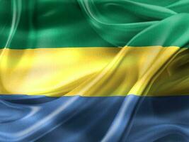 Gabon flag - realistic waving fabric flag photo