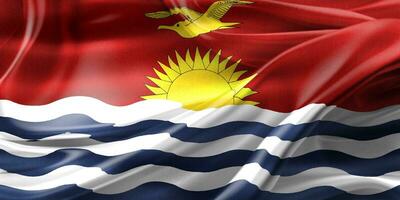 3D-Illustration of a Kiribati flag - realistic waving fabric flag photo