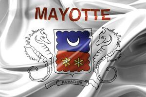 3D-Illustration of a Mayotte flag - realistic waving fabric flag photo