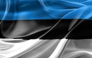 bandera de estonia - bandera de tela ondeante realista foto