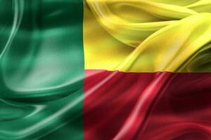 Benin flag - realistic waving fabric flag photo