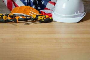 Image of decoration the sign of USA labor day background. photo