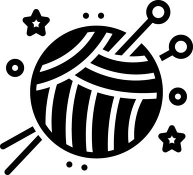 solid icon for yarn vector