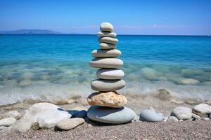 Balance of nature represented with stones and water. photo