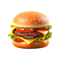 Burger 3d render, ai generative png