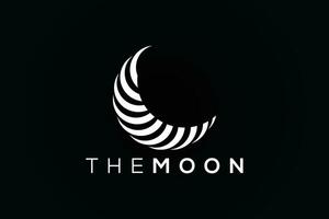 Minimal Moon trendy vector logo design