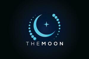 Minimal Moon trendy vector logo design