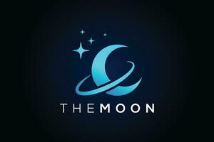 Minimal Moon trendy vector logo design