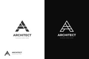 letra un para arquitectura logo icono diseño. edificio símbolo vector
