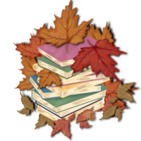 livres avec érable feuilles illustration png