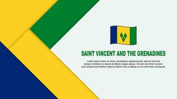 Saint Vincent And The Grenadines Flag Abstract Background Design Template. Saint Vincent And The Grenadines Independence Day Banner Cartoon Vector Illustration. Illustration