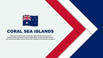 Coral Sea Islands Flag Abstract Background Design Template. Coral Sea Islands Independence Day Banner Cartoon Vector Illustration. Coral Sea Islands Cartoon