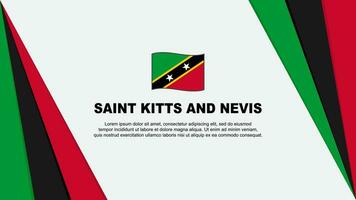 Saint Kitts And Nevis Flag Abstract Background Design Template. Saint Kitts And Nevis Independence Day Banner Cartoon Vector Illustration. Flag