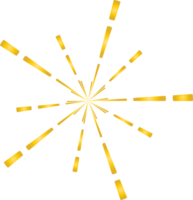 Golden sunburst doodle line art on transparent background. png