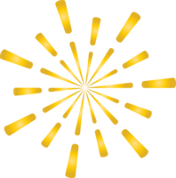 Golden sunburst doodle line art on transparent background. png