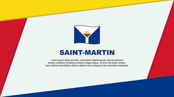 Saint Martin Flag Abstract Background Design Template. Saint Martin Independence Day Banner Cartoon Vector Illustration. Saint Martin Banner