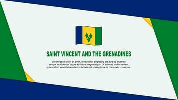 Saint Vincent And The Grenadines Flag Abstract Background Design Template. Saint Vincent And The Grenadines Independence Day Banner Cartoon Vector Illustration. Independence Day