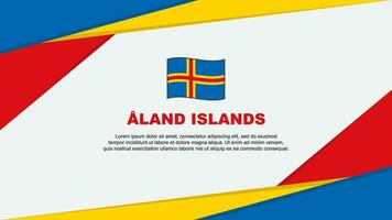 Aland Islands Flag Abstract Background Design Template. Aland Islands Independence Day Banner Cartoon Vector Illustration. Aland Islands