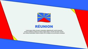 Reunion Flag Abstract Background Design Template. Reunion Independence Day Banner Cartoon Vector Illustration. Independence Day