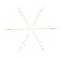 Golden sunburst doodle line art on transparent background. png