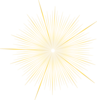 Golden sunburst doodle line art on transparent background. png