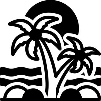 solid icon for caribbean vector