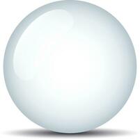 sencillo y limpiar hermosa vector esfera con blanco superficie en blanco antecedentes y suave sombra pelota, globo, botón, burbuja, perla