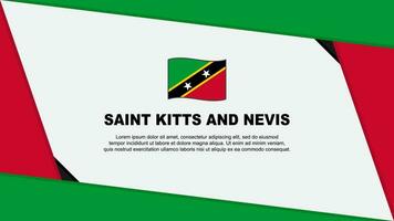 Saint Kitts And Nevis Flag Abstract Background Design Template. Saint Kitts And Nevis Independence Day Banner Cartoon Vector Illustration. Independence Day