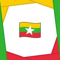 Myanmar Flag Abstract Background Design Template. Myanmar Independence Day Banner Social Media Post. Myanmar Cartoon vector