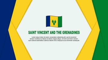 Saint Vincent And The Grenadines Flag Abstract Background Design Template. Saint Vincent And The Grenadines Independence Day Banner Cartoon Vector Illustration. Background