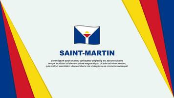 Saint Martin Flag Abstract Background Design Template. Saint Martin Independence Day Banner Cartoon Vector Illustration. Saint Martin Flag