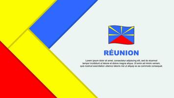 Reunion Flag Abstract Background Design Template. Reunion Independence Day Banner Cartoon Vector Illustration. Illustration