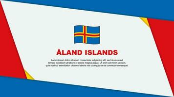 Aland Islands Flag Abstract Background Design Template. Aland Islands Independence Day Banner Cartoon Vector Illustration. Aland Islands Independence Day