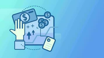 Stock market abstract finance background with motion graph, chart bars and financial information. Global business analyzing concept with trade statistics. Seamless loop. video