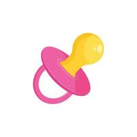 Baby pacifier icon in flat style. Nipple for newborn child vector illustration on isolated background. Soother sign business concept.