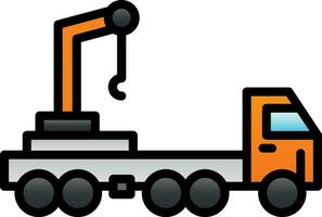 Crane truck Vector Icon Design