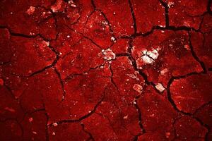 Cracked scary bloody wall texture, Red background concept halloween photo