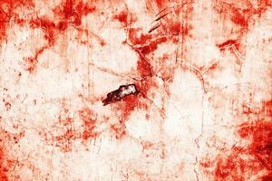 Dark red blood on old wall for halloween concept photo